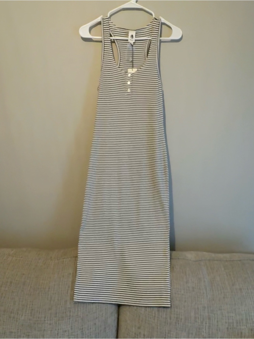 Flawless Striped Racerback Maxi Dress - White and Black